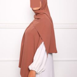 HIJAB CAGOULE INTÉGRÉ À ENFILER Hijab cagoule à enfiler pour femme pas cher mon hijab pas cher marron